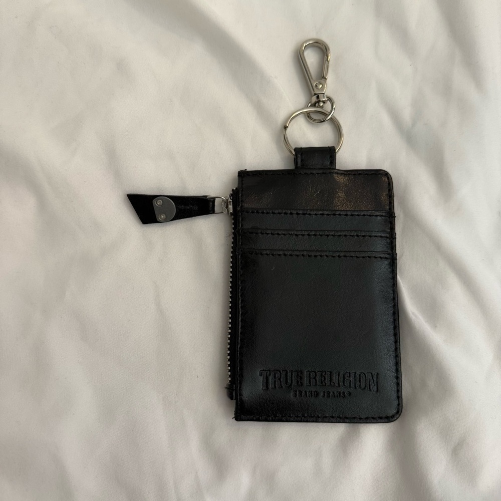 NWOT True Religion Horseshoe Leather Card Case